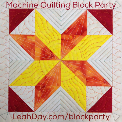 Machine quilting block party Block 3